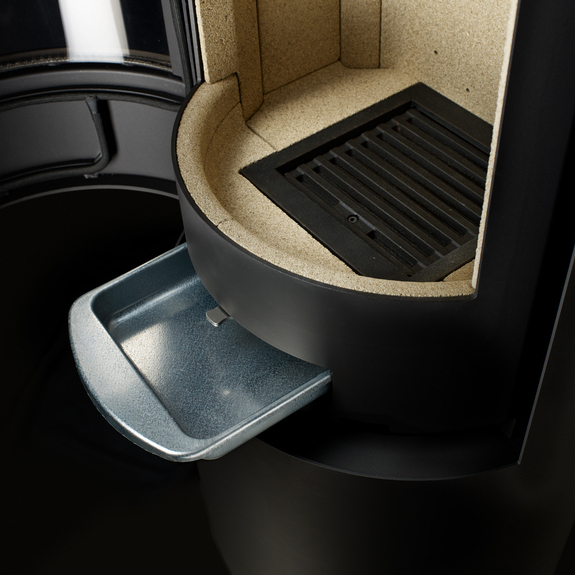 Praktische Aschenschublade für die Reinigung vom Holz-Kaminofen VIVA L in der Farbe Schwarz