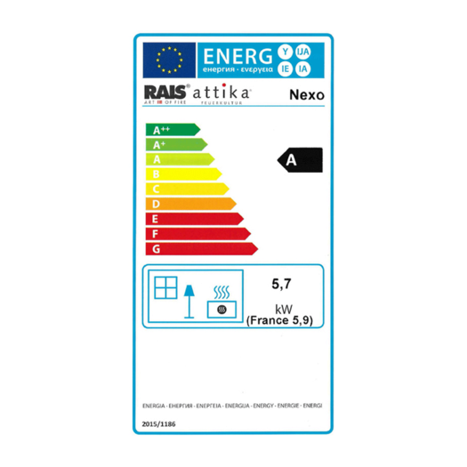 Energieeffizienzlabel A für Holz-Kaminofen NEXO von Attika